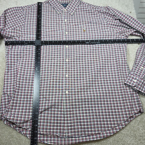 Ralph Lauren Shirt Mens 2XL‎ White Red Plaid Pony Button Down Custom Fit Outdoor - Picture 6 of 9